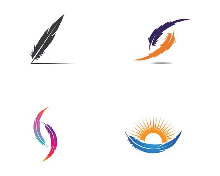 Feather pen icon template Vector illustrationのイラスト素材
