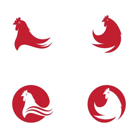 chicken illustration icon vector design templateのイラスト素材