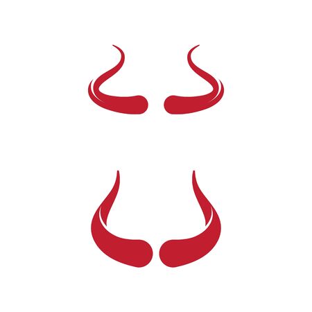 Devil horn Vector icon design illustration Templateのイラスト素材