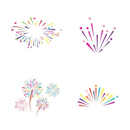 fire work icon Vector Illustration design Logo templateのイラスト素材