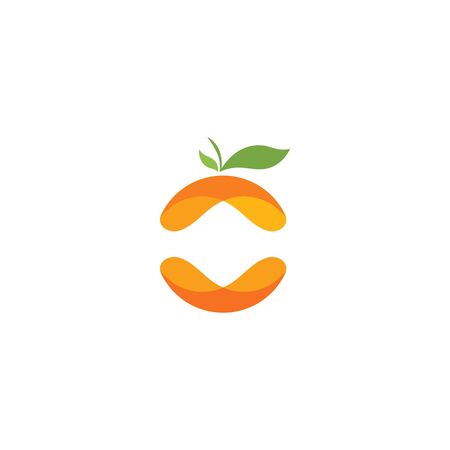 Orange logo design Vector icon illustration designのイラスト素材