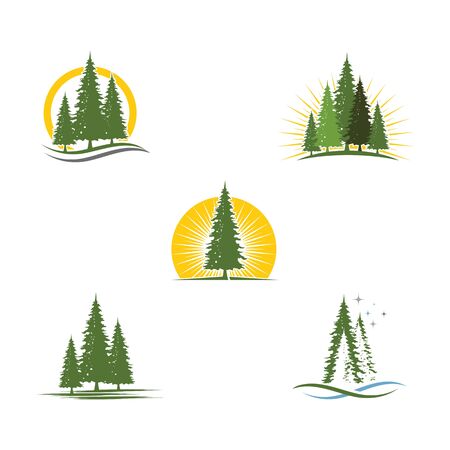 Cedar tree Logo template vector icon illustration designのイラスト素材
