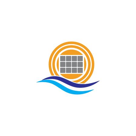 Solar icon Vector Illustration design Logo templateのイラスト素材