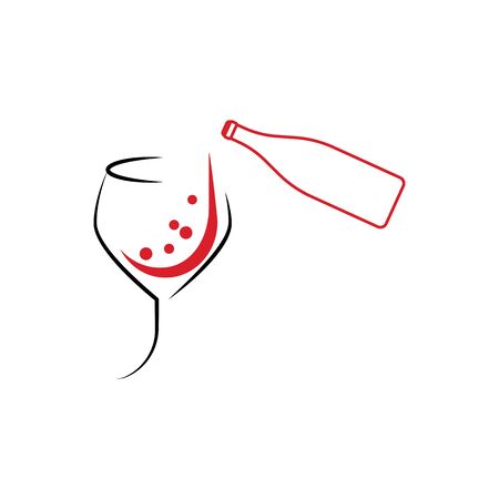 Wine icon Vector Illustration design Logo templateのイラスト素材