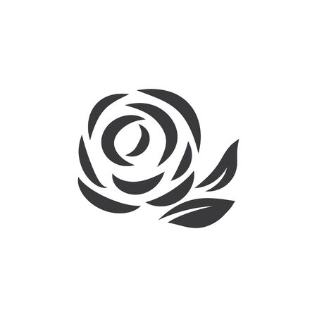 Beauty rose flower vector icon design templateのイラスト素材