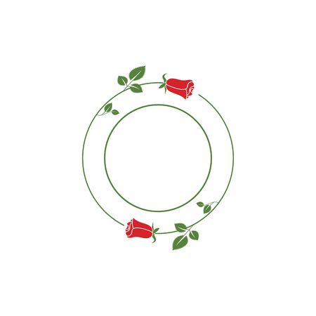 Beauty rose flower vector icon design templateのイラスト素材