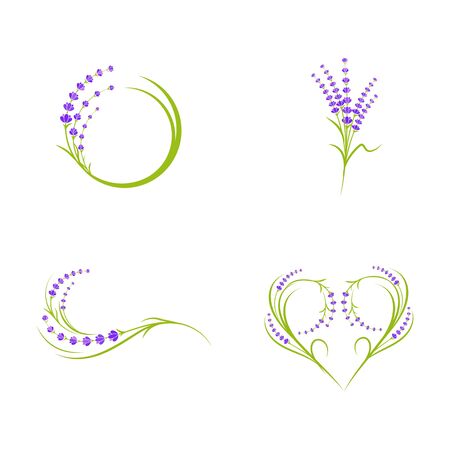 Lavender flower Vector icon illustration design Templateのイラスト素材
