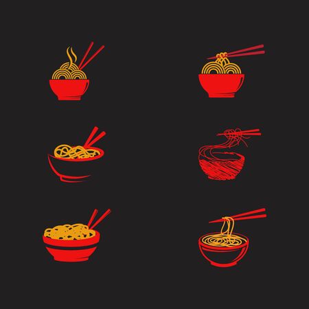 Noodles food sign symbol illustration design templateのイラスト素材