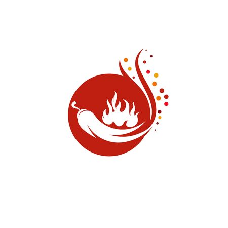 Red hot natural chili icon Template vector Illustrationのイラスト素材