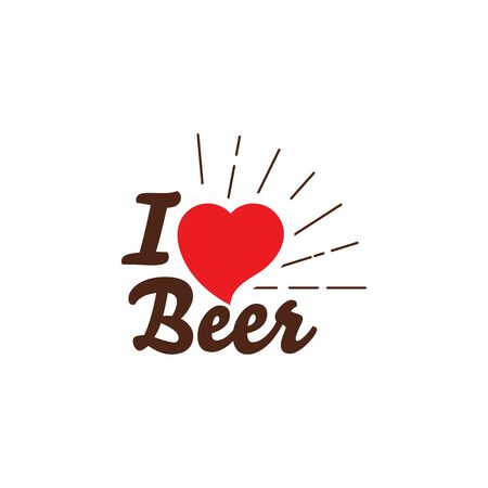 I love Beer Vector illustration design templateのイラスト素材