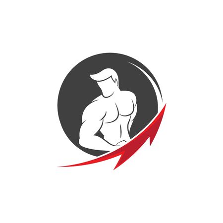 Vector object and Icons for Sport Label, Gym Badge, Fitness Logo Designのイラスト素材
