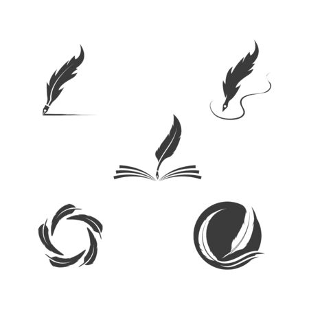 Feather pen icon template Vector illustrationのイラスト素材