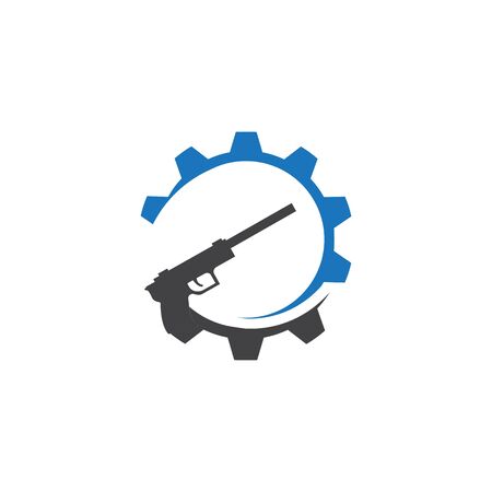 Gun Illustration Template vector icon designのイラスト素材