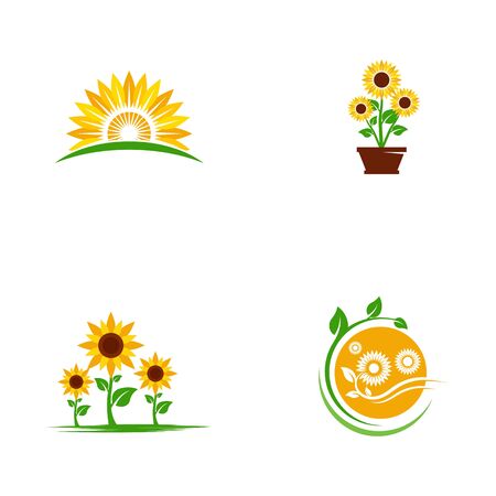 sunflower vector icon design template illustrationのイラスト素材