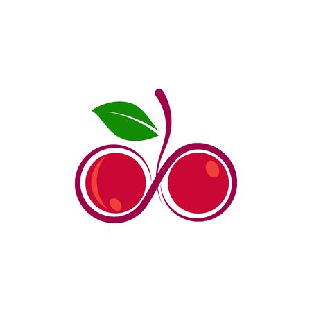 Cherry Icon vector Illustration Design Templateのイラスト素材