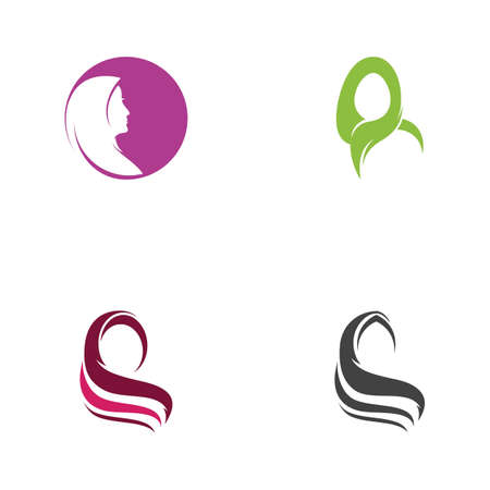 Muslimah hijab Logo template vector illustration designのイラスト素材