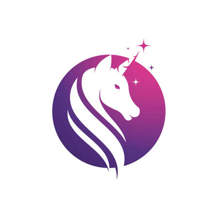 Unicorn Logo icon vector illustration design templateのイラスト素材