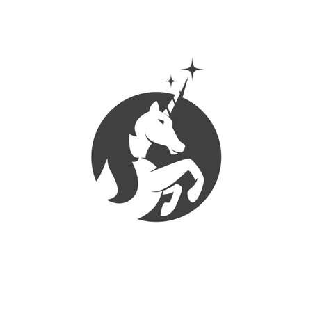 Unicorn Logo icon vector illustration design templateのイラスト素材