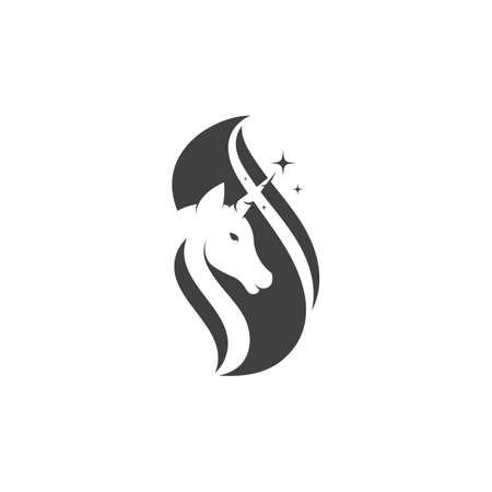 Unicorn Logo icon vector illustration design templateのイラスト素材