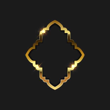 Gold frame border vector illustration design templateのイラスト素材