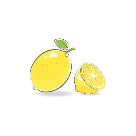Fresh Lemon icon vector illustration design templateのイラスト素材