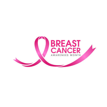 pink ribbon breast cancer illustration designのイラスト素材