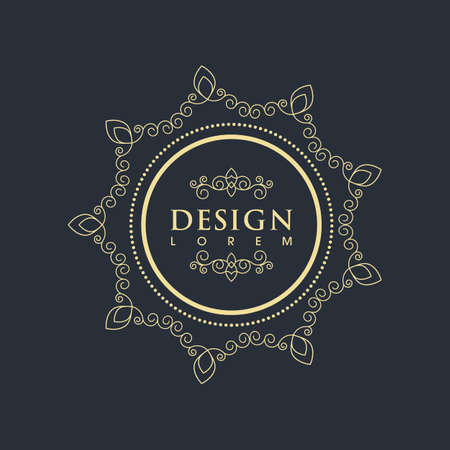 Vintage border line Template vector illustration designのイラスト素材