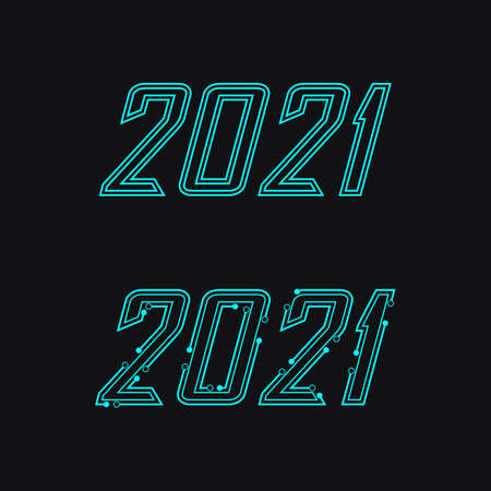 2021 new year icon vector illustration design templateのイラスト素材
