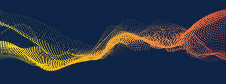Abstract digital wave of particles. Vector illustration