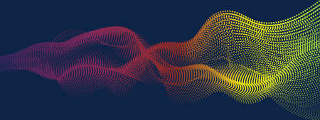 Abstract digital wave of particles. Vector illustration