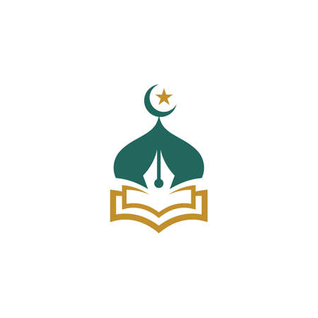 islamic school Vector icon design illustration Templateのイラスト素材