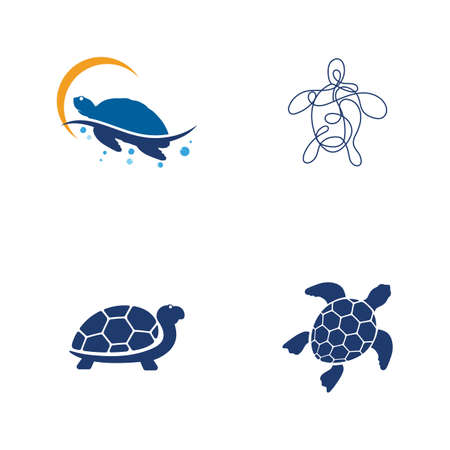 Turtle animal cartoon icon vector illustrationのイラスト素材