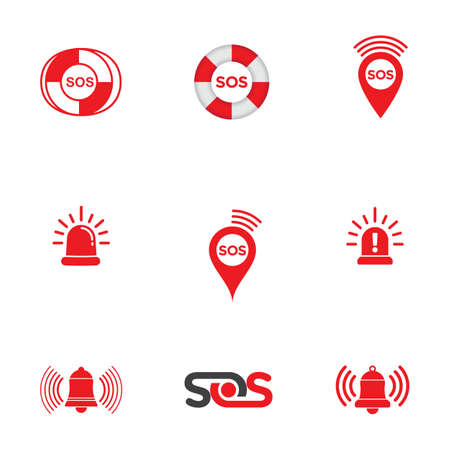 SOS Vector icon design illustration Templateのイラスト素材