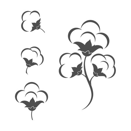 Cotton flower vector icon template symbol natureのイラスト素材