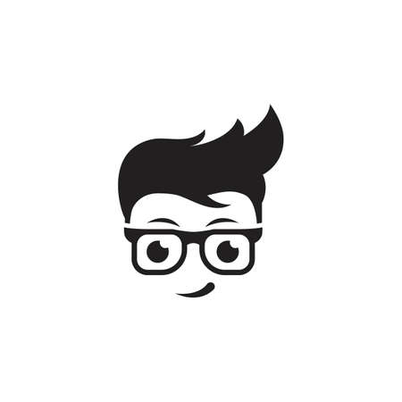 Geek Boy Vector icon design illustration Templateのイラスト素材