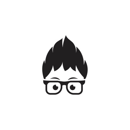Geek Boy Vector icon design illustration Templateのイラスト素材