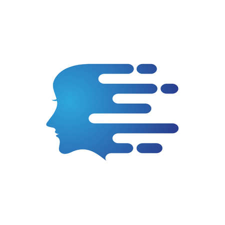 Woman face silhouette character illustration logo icon vectorのイラスト素材