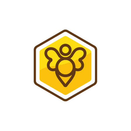 Bee Element  Vector icon design illustration Templateのイラスト素材