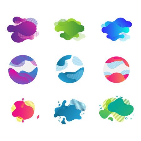 Abstract liquid shape Fluid design Vector illustrationのイラスト素材