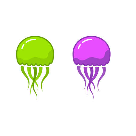 jelly fish Vector icon design illustration Templateのイラスト素材