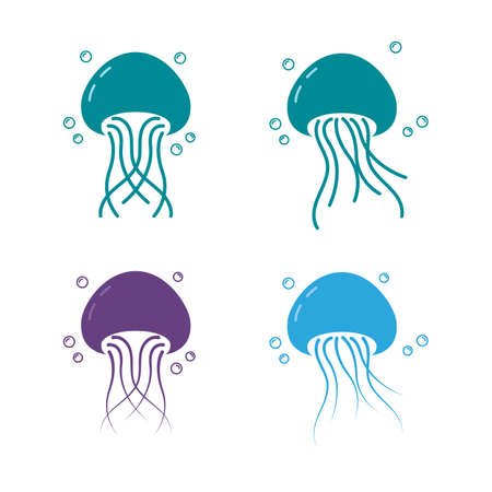 jelly fish Vector icon design illustration Templateのイラスト素材