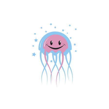 jelly fish Vector icon design illustration Templateのイラスト素材