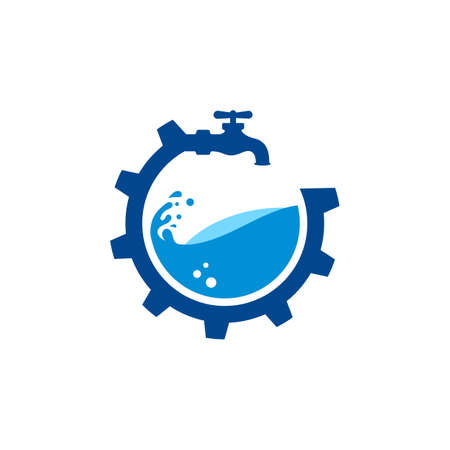plumbing logo Vector icon design illustration Templateのイラスト素材