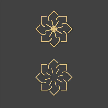 Geometric logo template. Vector circular arabic ornamental symbolsのイラスト素材