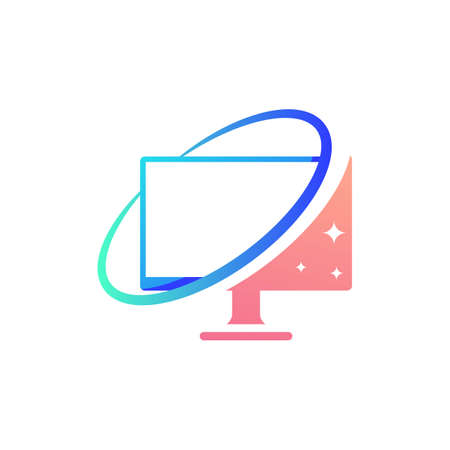computer logo Vector icon design illustration Templateのイラスト素材