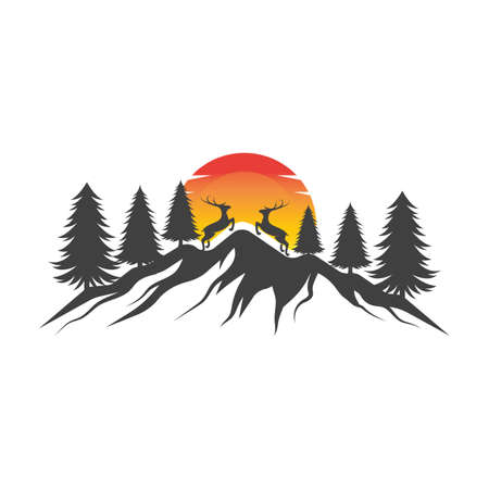 Mountain icon Logo Template Vector illustration designのイラスト素材