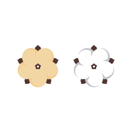 Cotton flower vector icon template symbol natureのイラスト素材