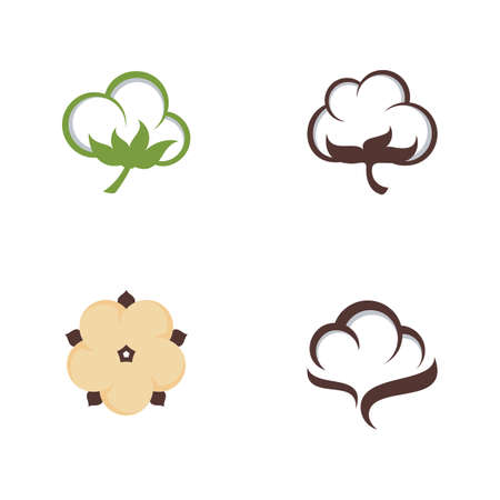 Cotton flower vector icon template symbol natureのイラスト素材