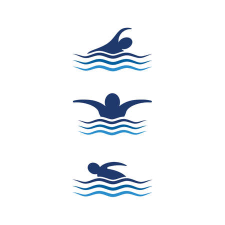 swimming sport Vector icon design illustration Templateのイラスト素材