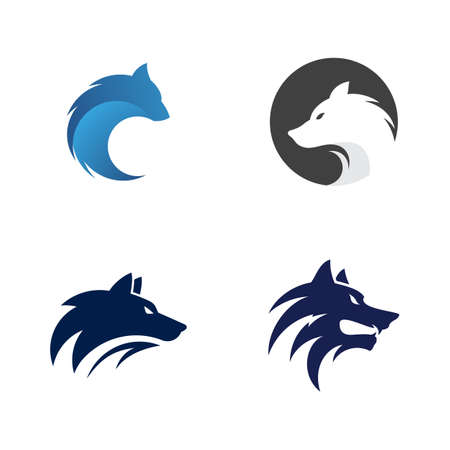 Wolf Head Template vector illustration designのイラスト素材